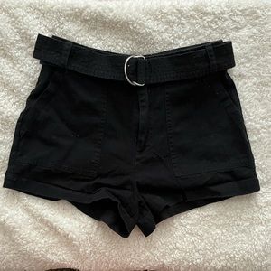 High waisted black shorts